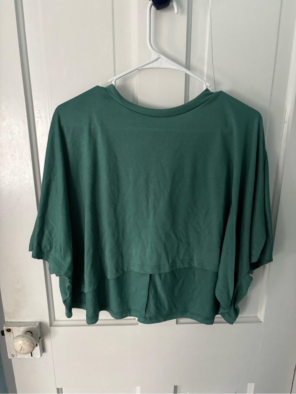 Women's Teal Green Layered Short Sleeve Top